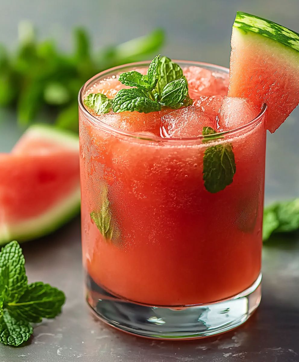 Watermelon mint drink