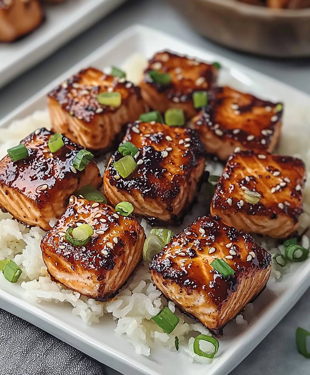 Honey Garlic Salmon Bites