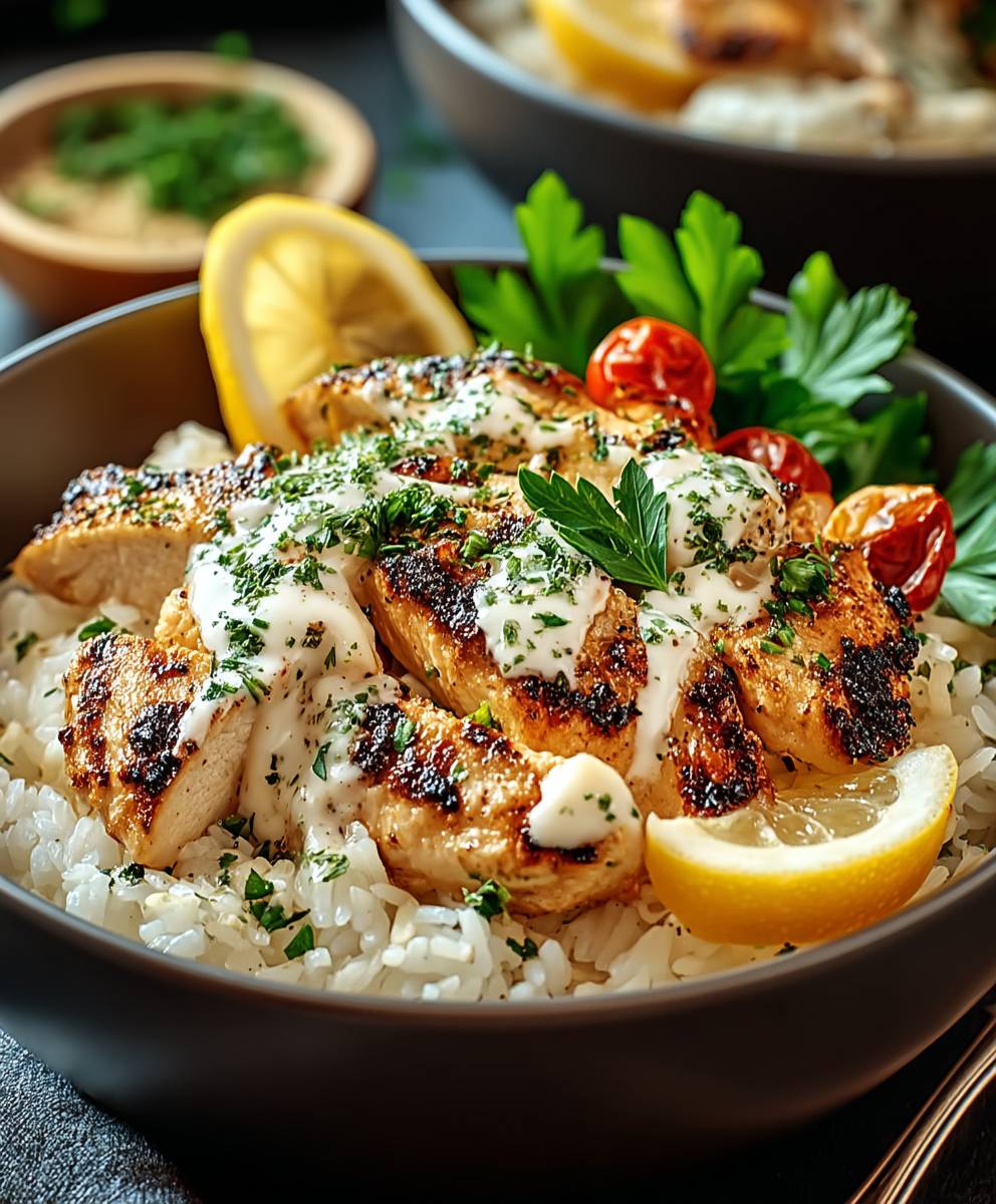Creamy Garlic Chicken Bowls