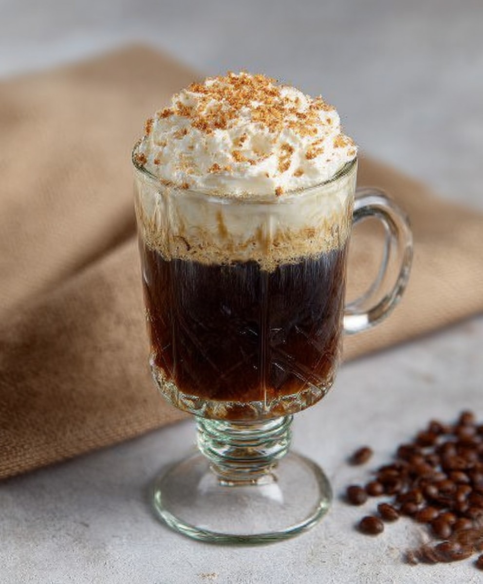 Irish coffee cocktail