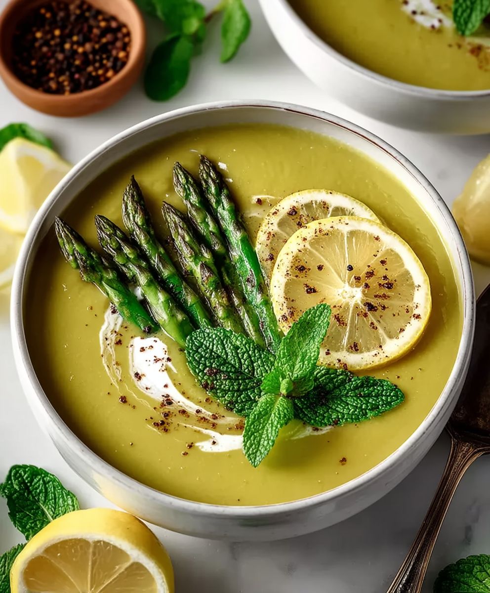 Asparagus Lemon Mint Soup