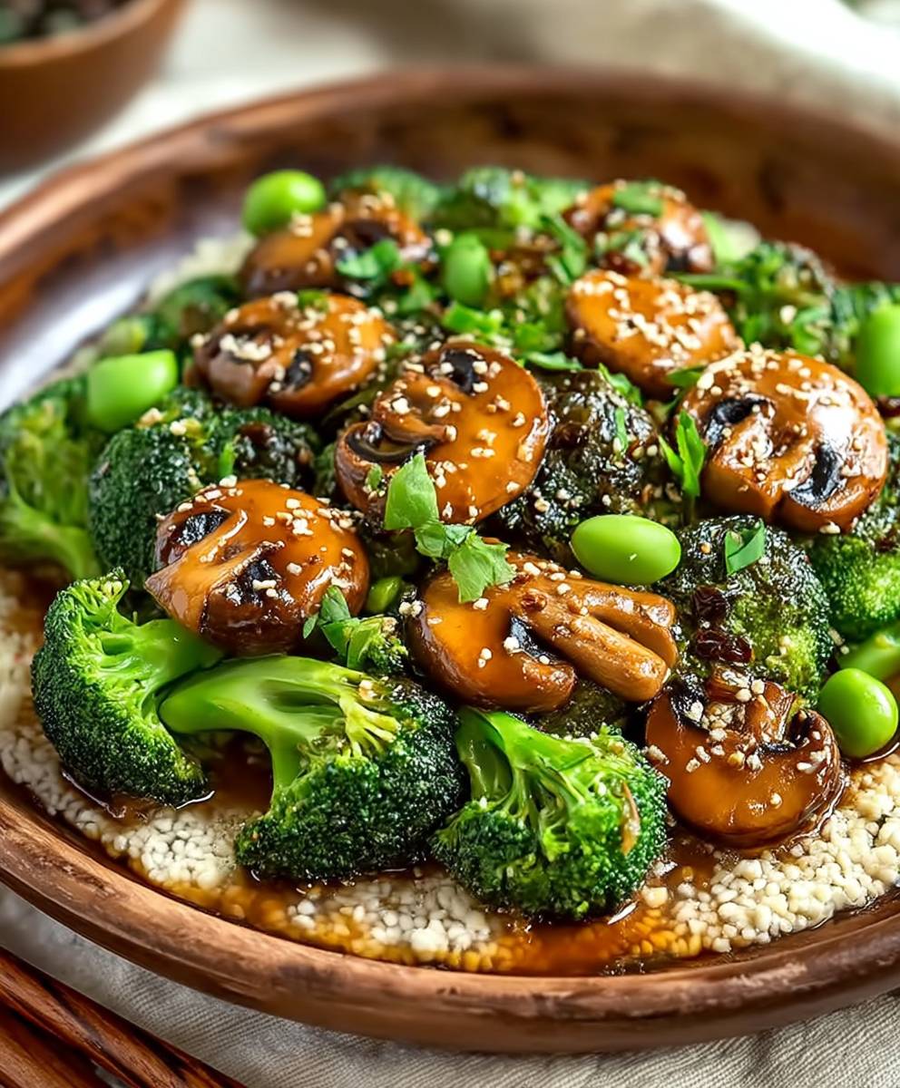 Broccoli mushroom stir fry