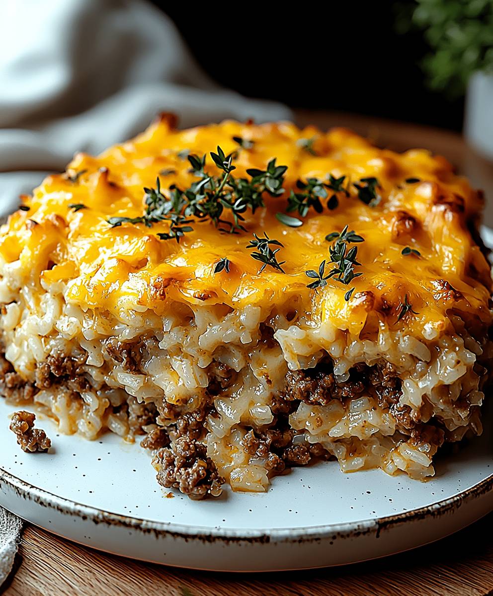 Cheesy ground beef casserole