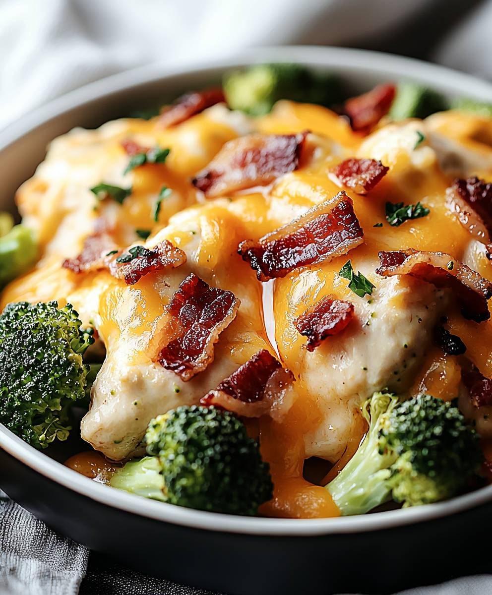 Broccoli bacon cheddar chicken