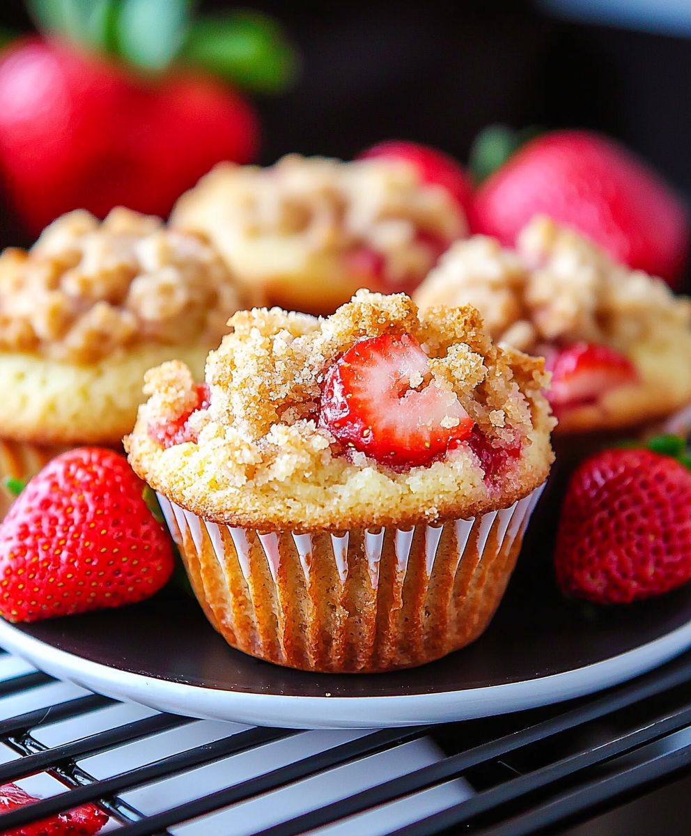 Strawberry Streusel Cobbler Muffins