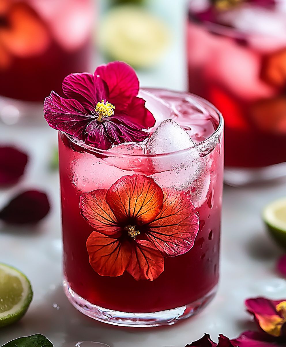 Hibiscus iced tea cooler