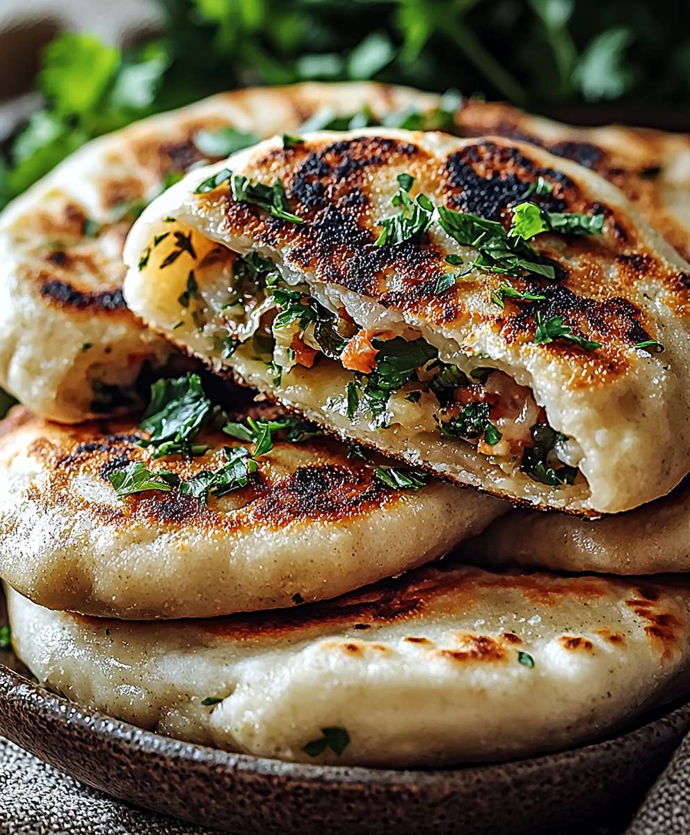 Dumpling stuffed flatbreads