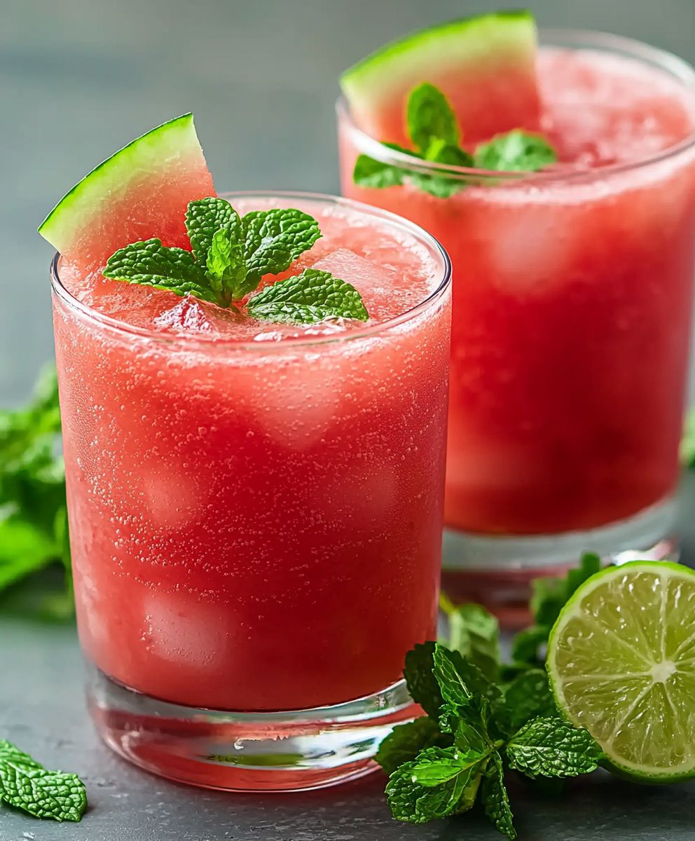 Watermelon mint drink