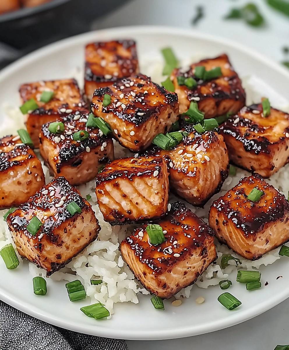 Honey Garlic Salmon Bites