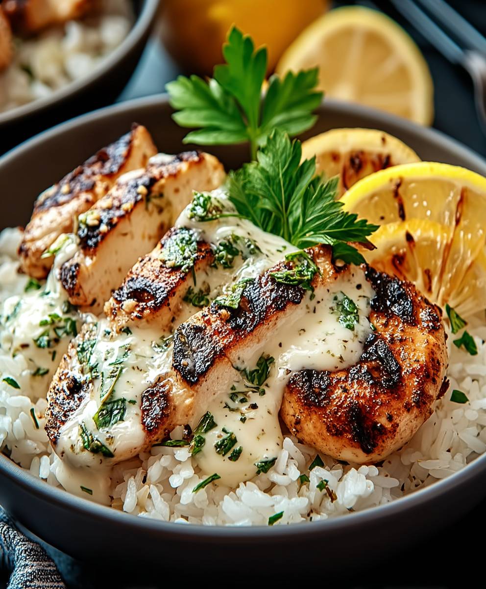 Creamy Garlic Chicken Bowls