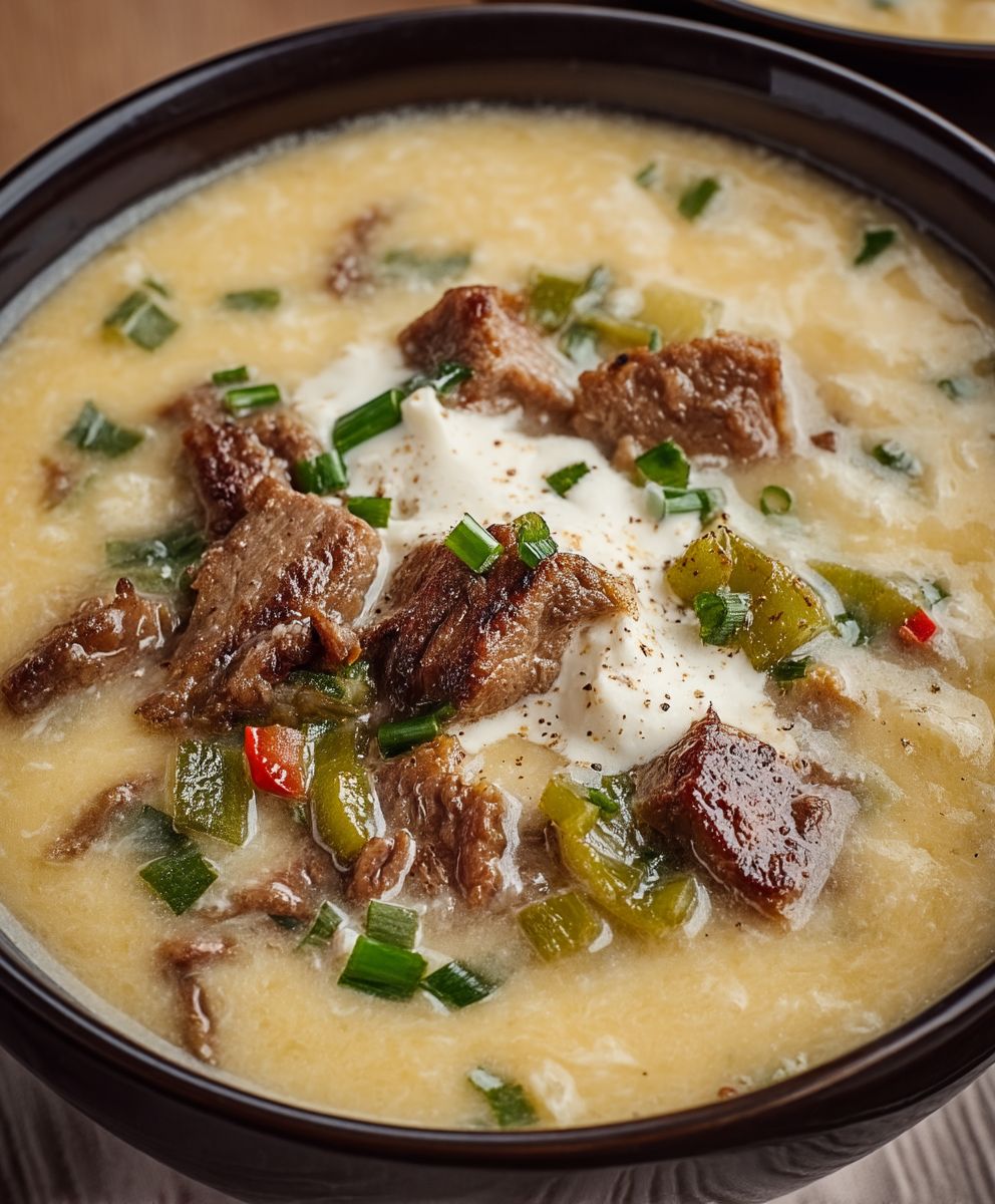 Philly Cheesesteak Soup