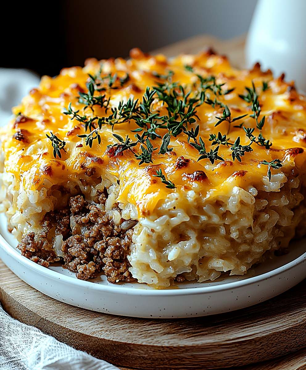 Cheesy ground beef casserole
