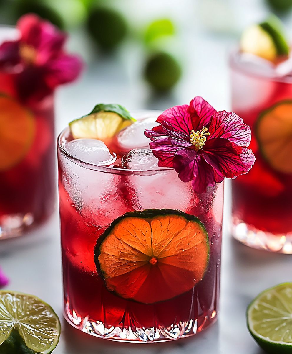 Hibiscus iced tea cooler