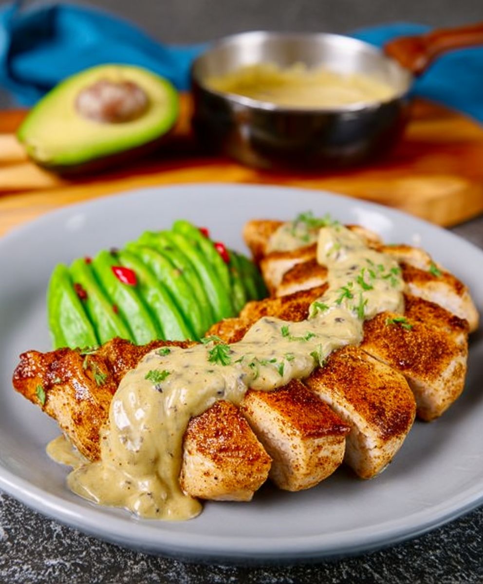 Spicy chicken avocado sauce
