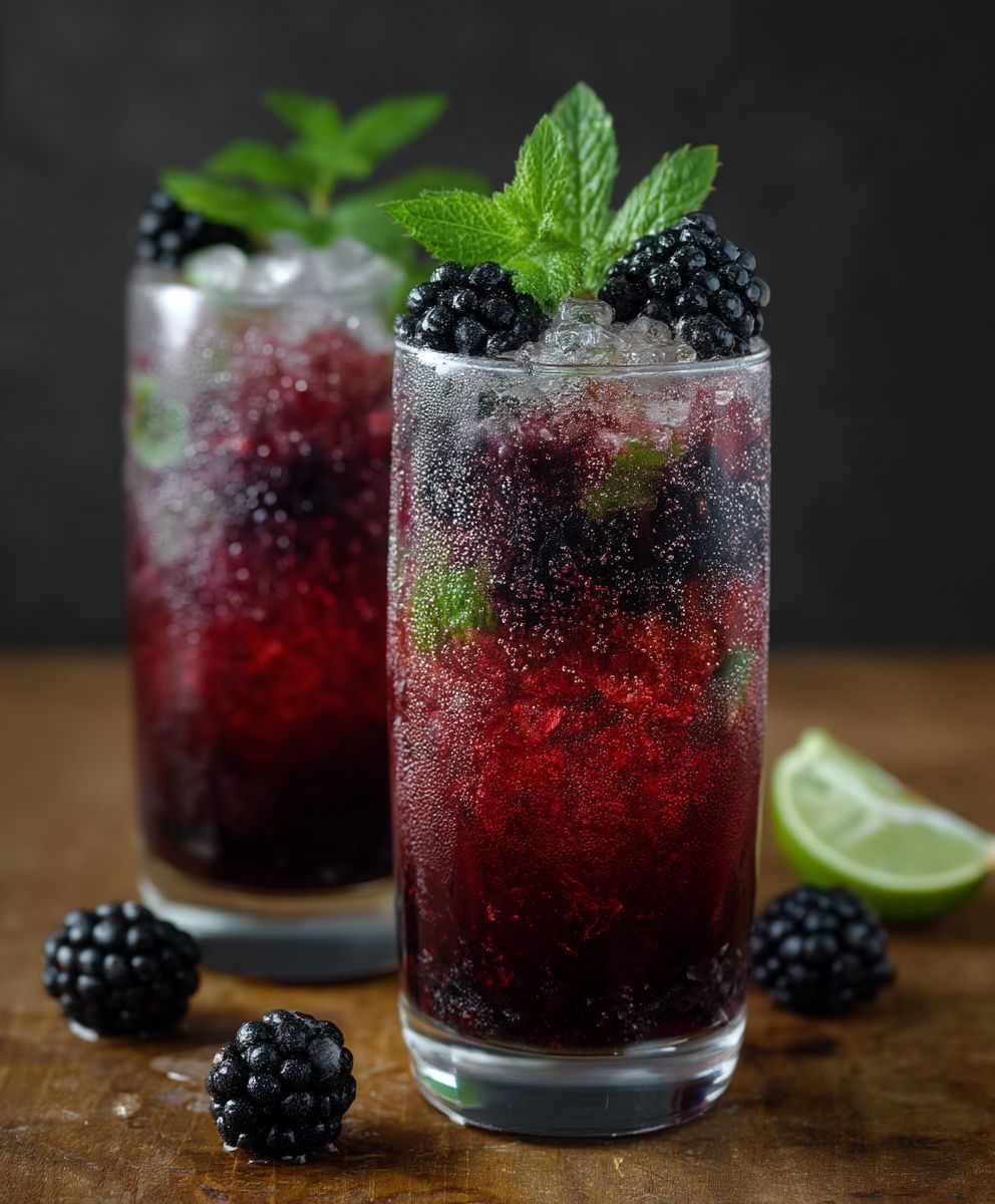 Blackberry Mint Gin Spritzer
