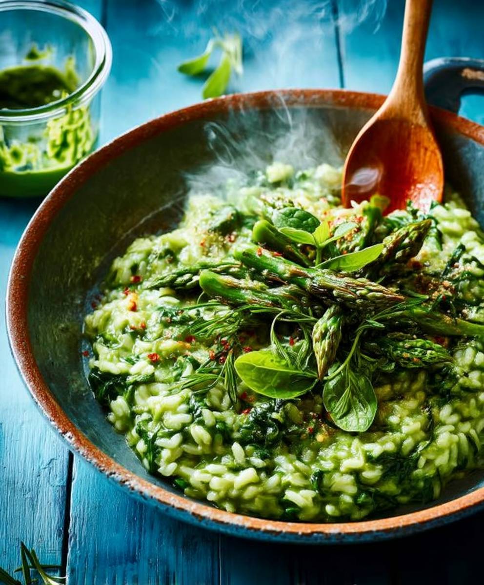Green vegetable risotto