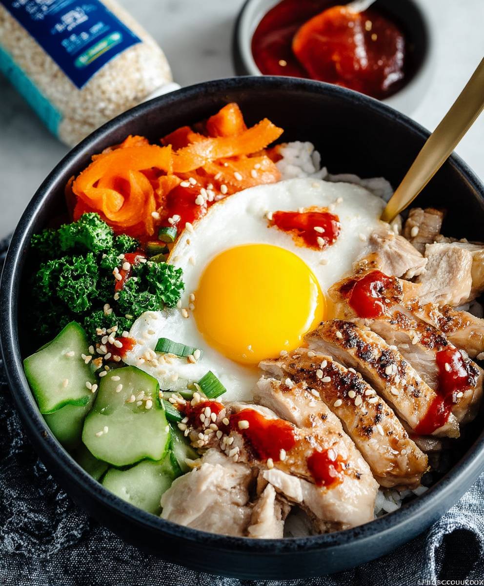 Hainanese chicken bibimbap