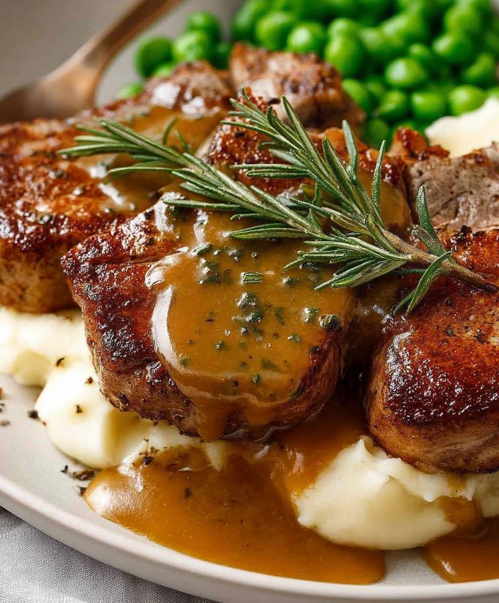 Lamb chops rosemary gravy