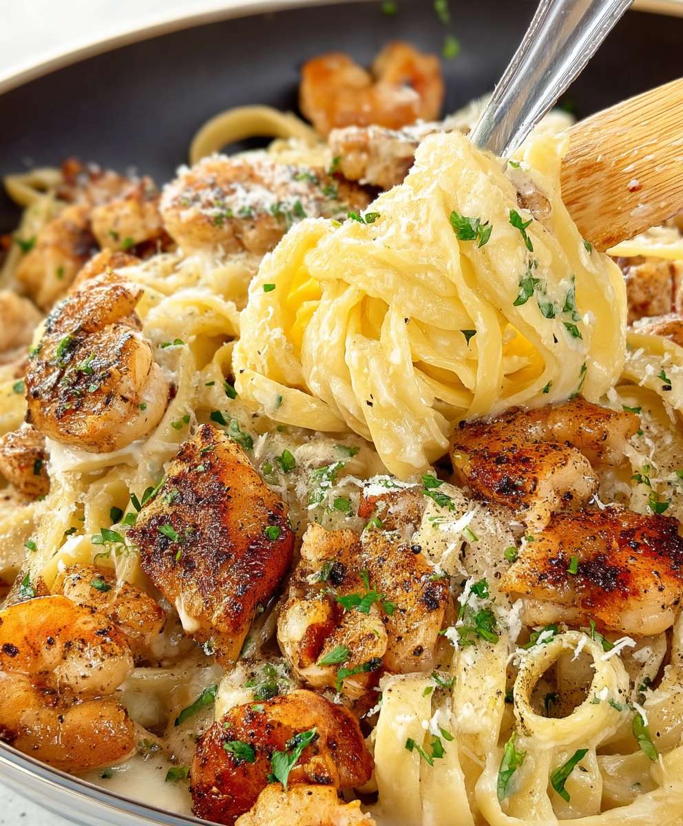 Chicken Shrimp Alfredo
