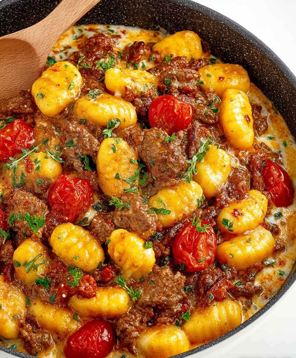 Beef Gnocchi One Pan
