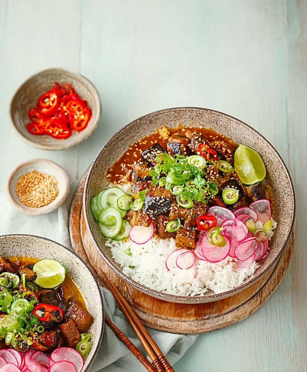 Aubergine teriyaki bowls