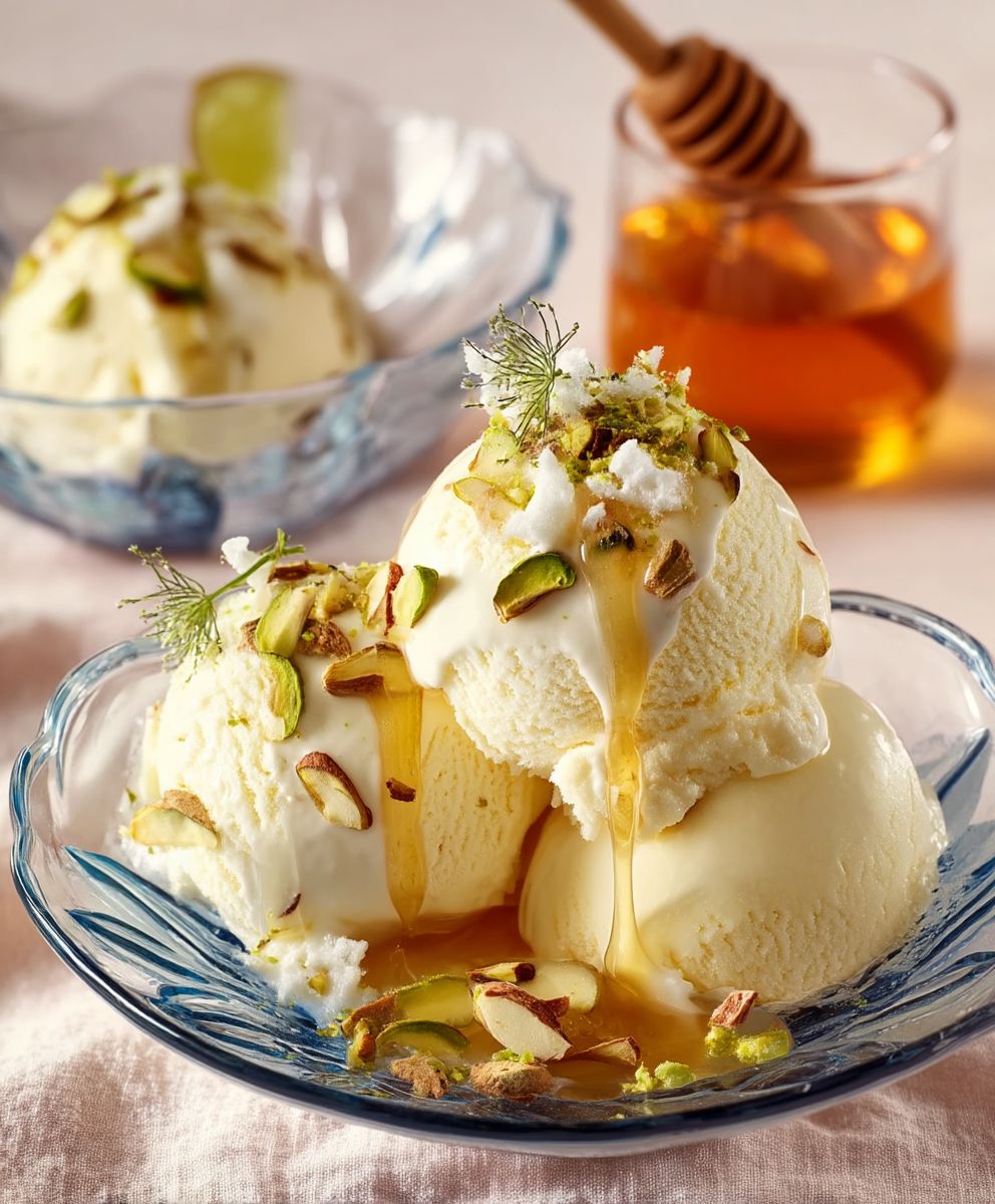 Honey lime ice cream