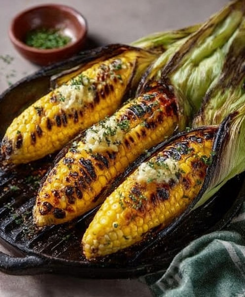 Grilled Corn Husks