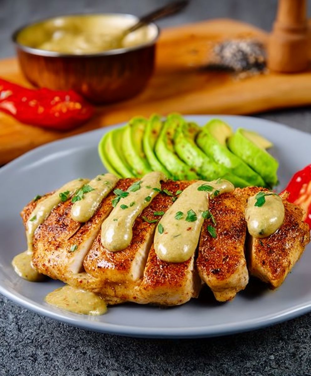 Spicy chicken avocado sauce