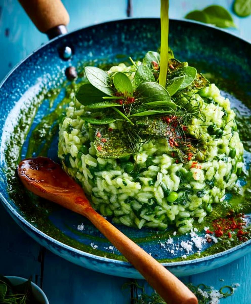 Green vegetable risotto