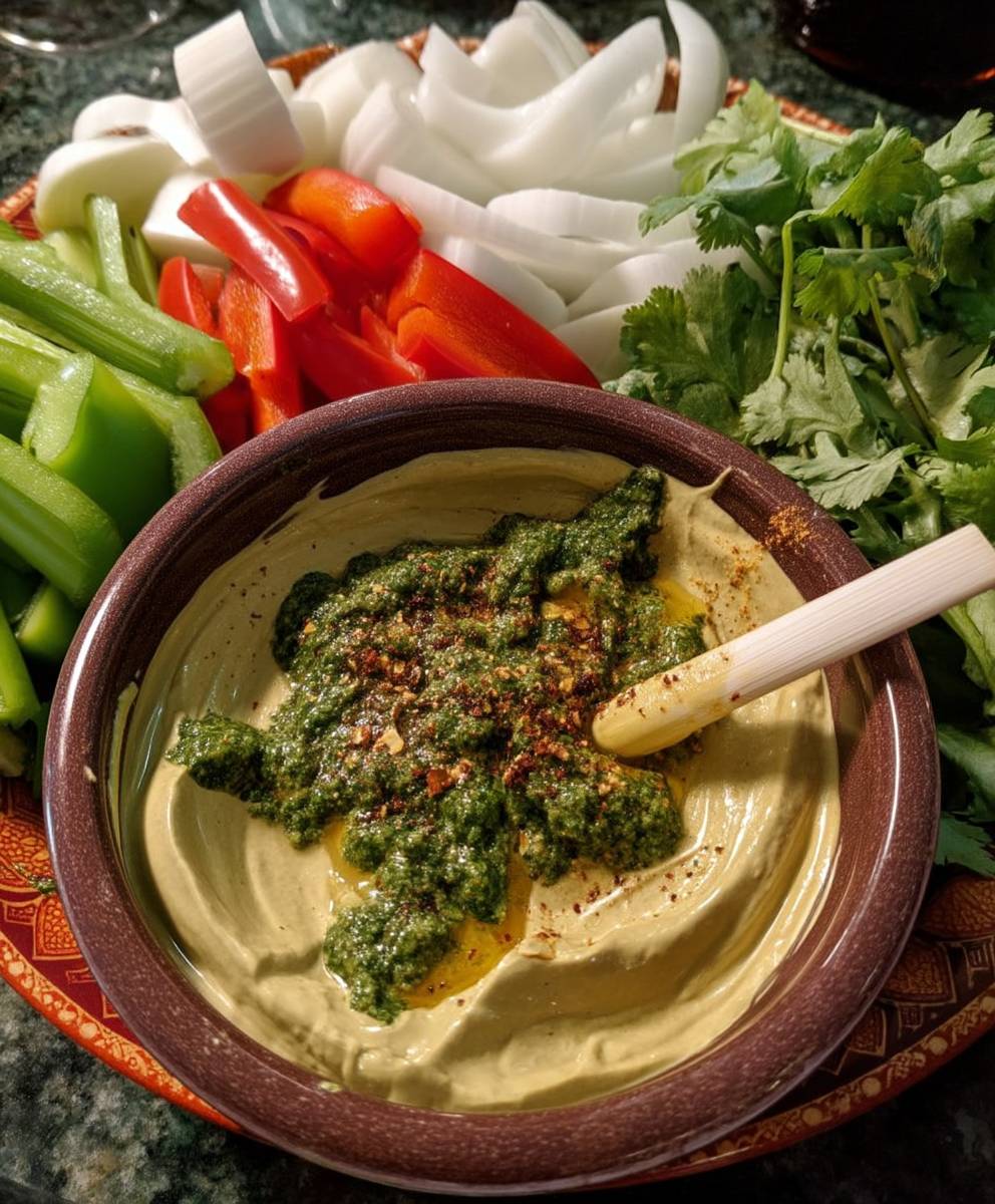 Peanut cilantro dip