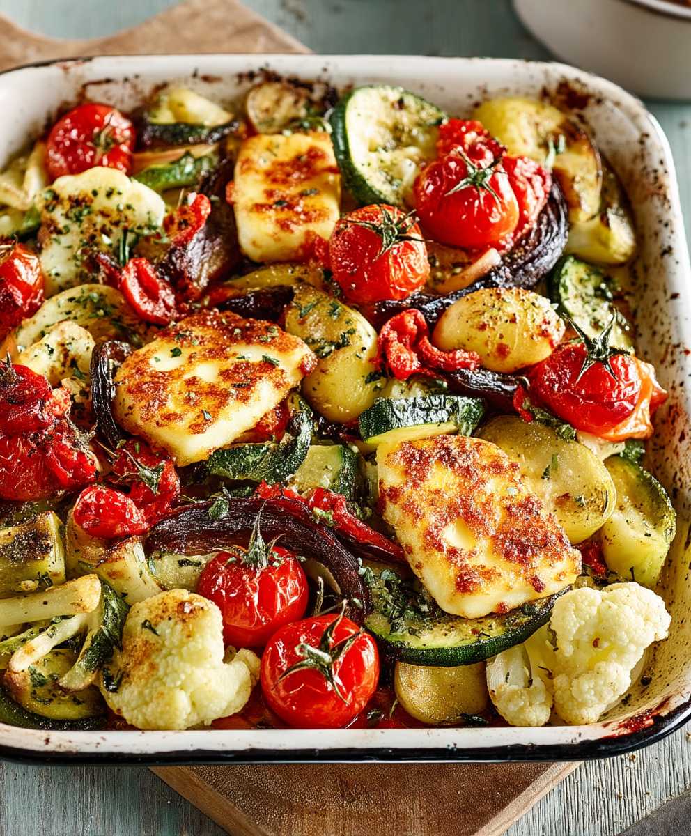 Halloumi Mediterranean traybake