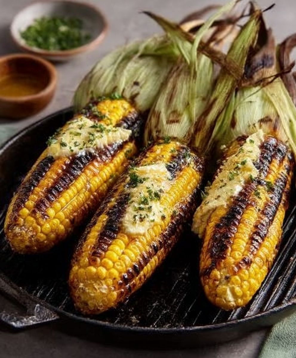 Grilled Corn Husks