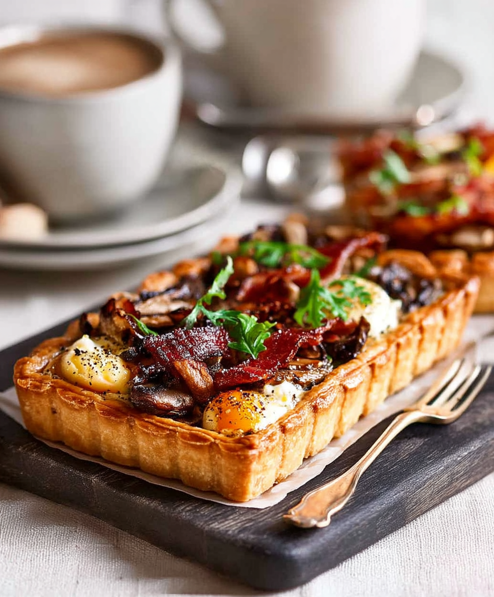 Bacon Egg Mushroom Tart