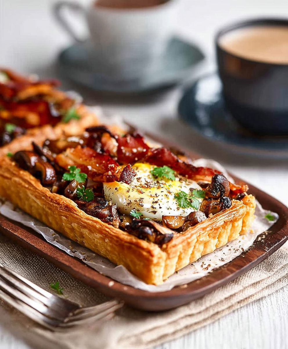 Bacon Egg Mushroom Tart