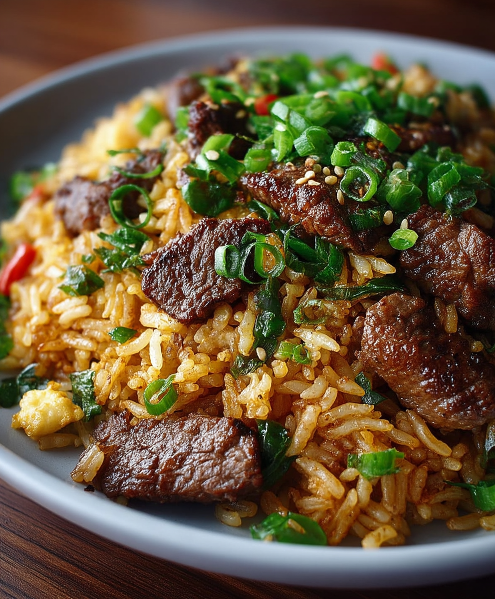 Onion Beef Fried Rice