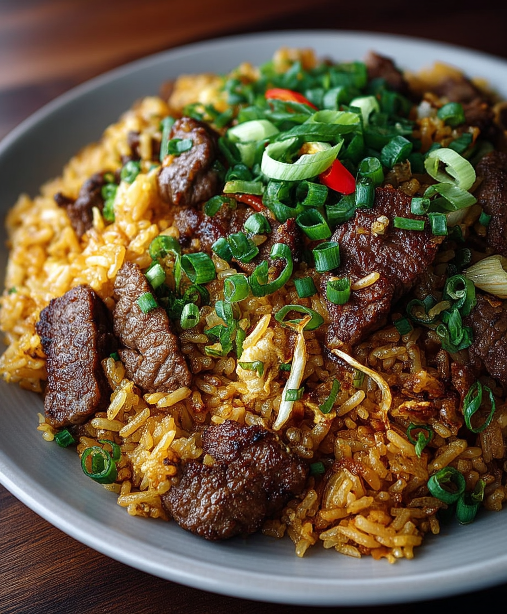 Onion Beef Fried Rice