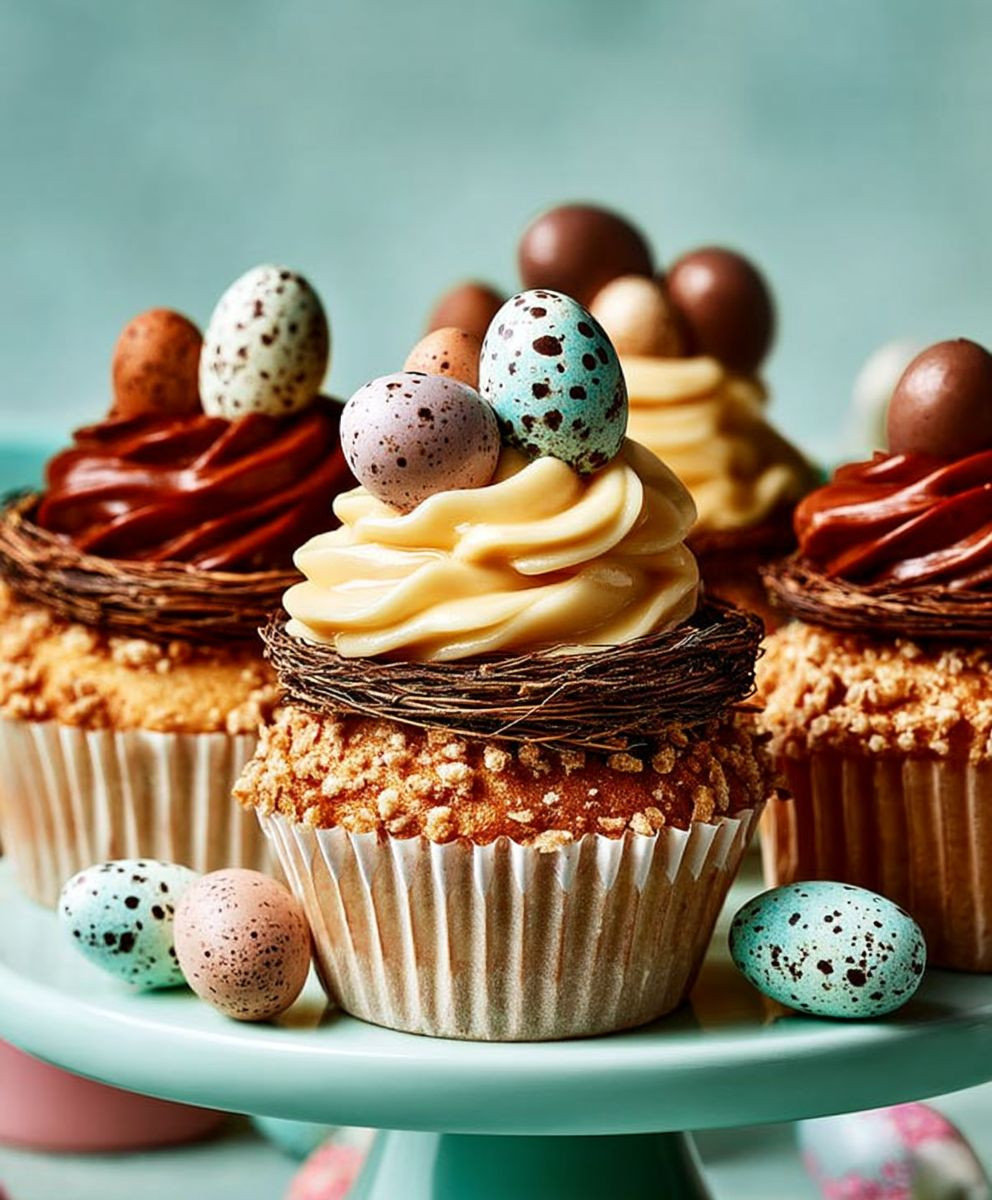 Easter chocolate nest cupcakes