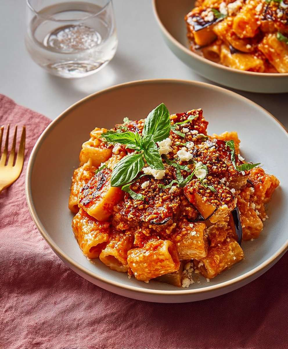 Aubergine parmigiana pasta