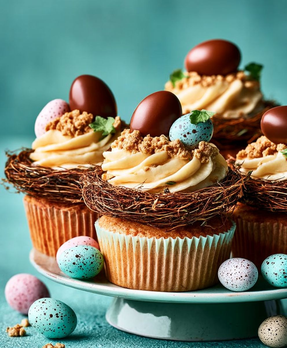 Easter chocolate nest cupcakes