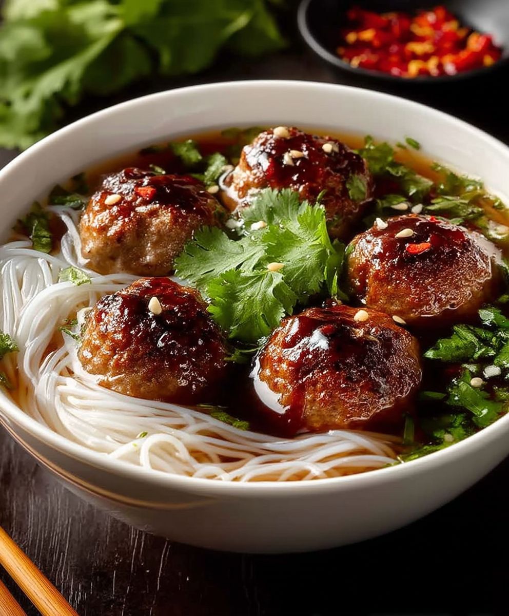 Vietnamese Meatballs Noodles