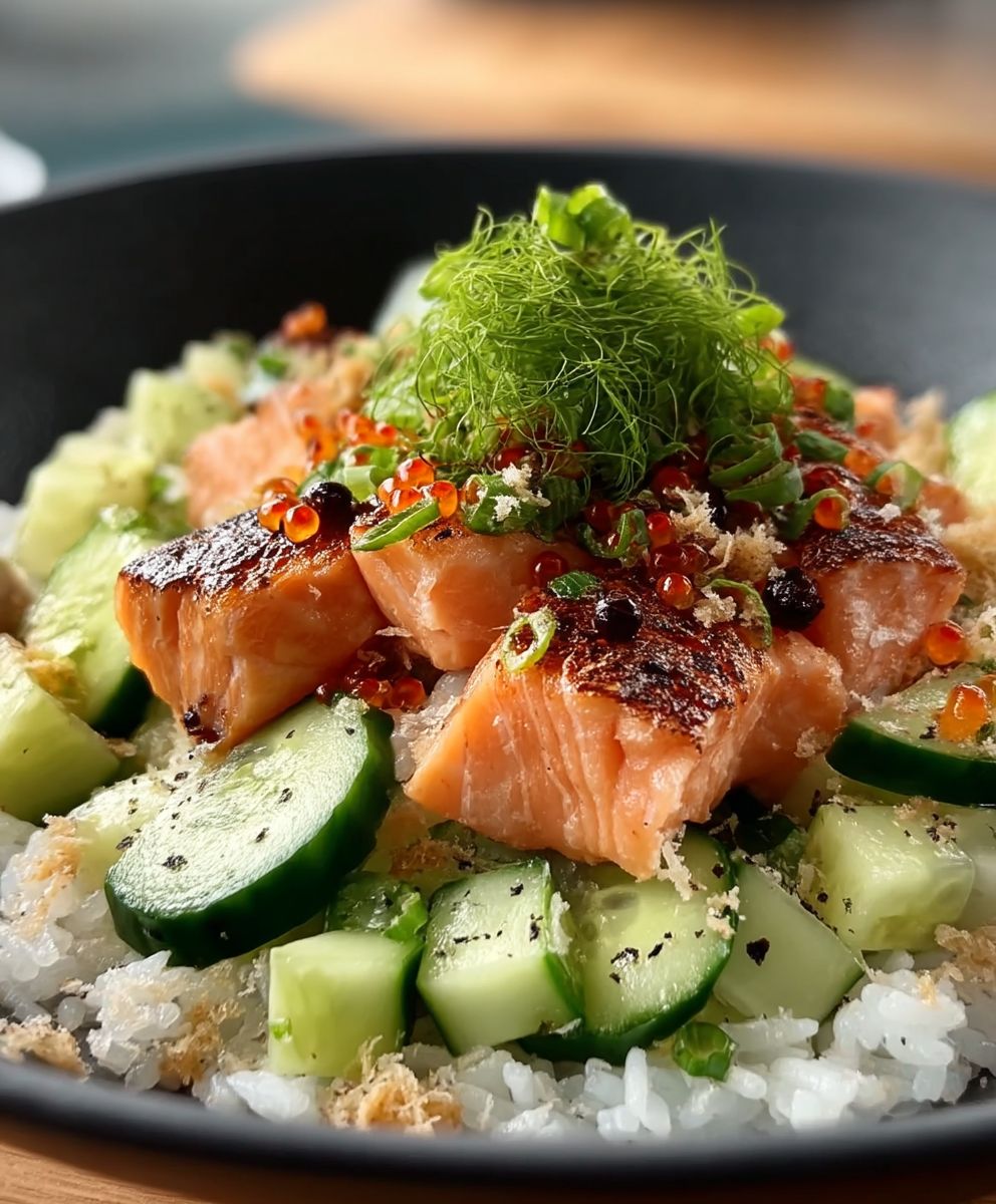 Crispy Rice Salmon Salad