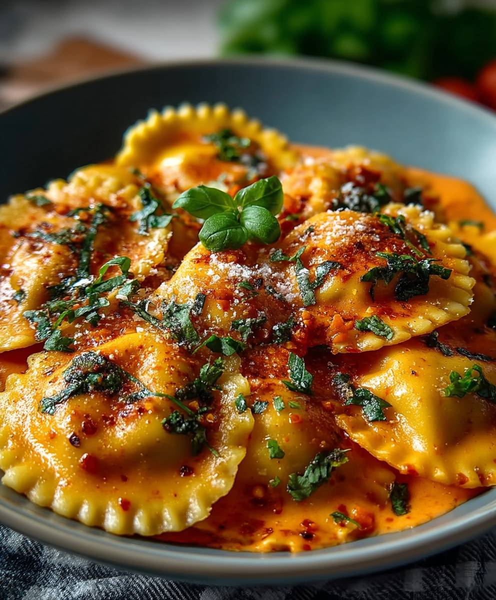 Creamy Harissa Ravioli