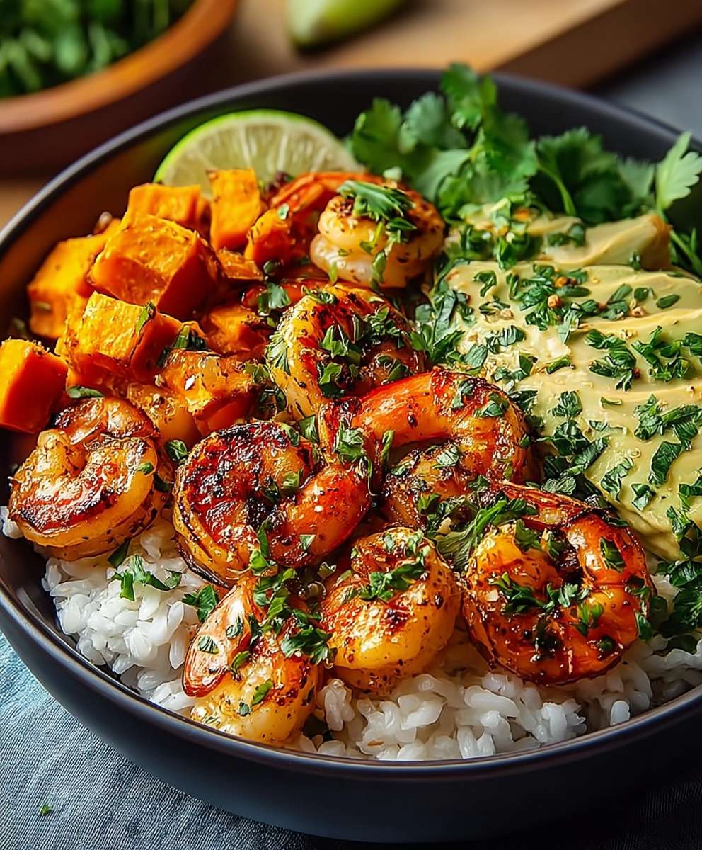 Coconut Garlic Shrimp Bowl