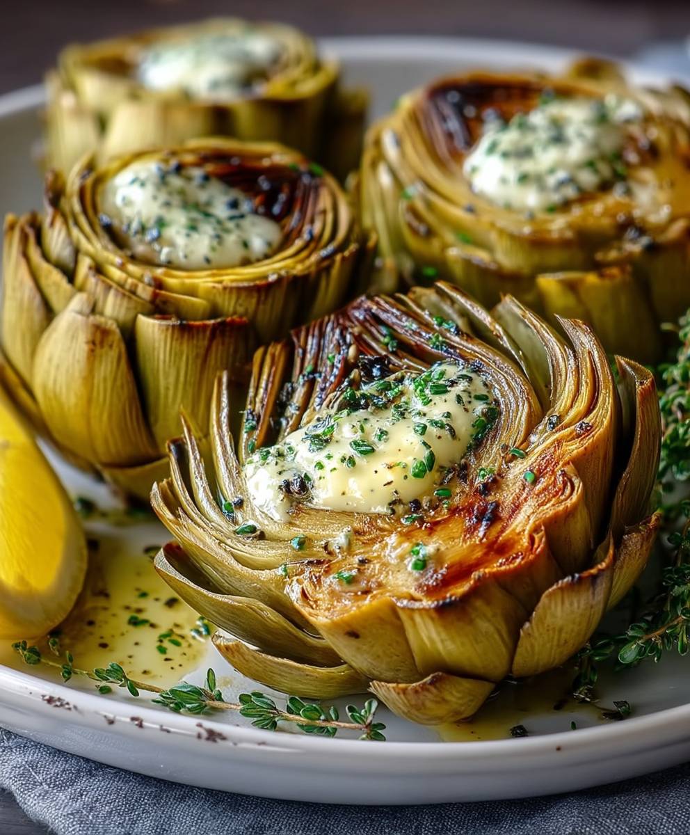 Garlic Butter Roasted Artichoke