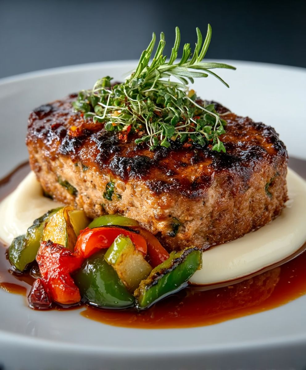 Healthy ground chicken meatloaf