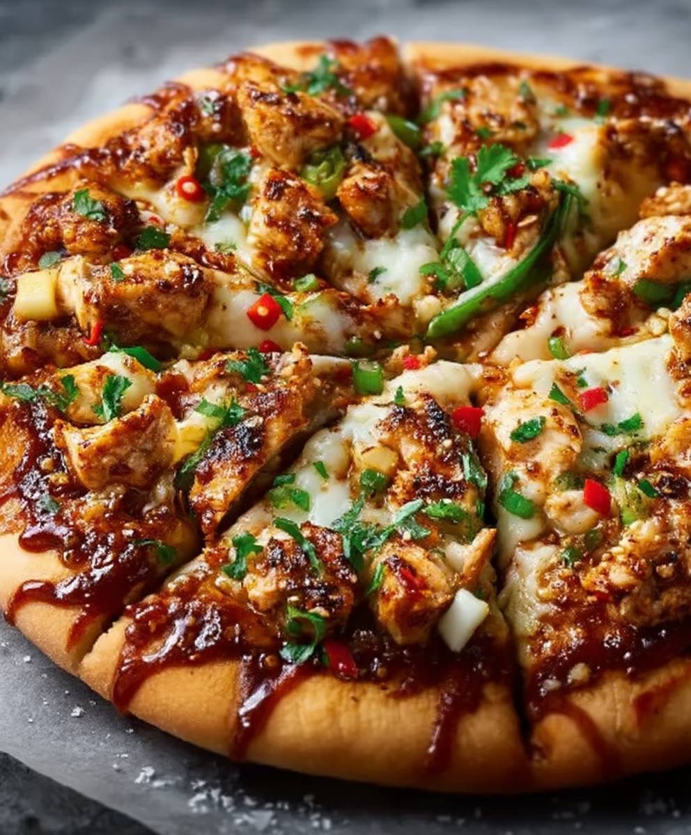 Chili Garlic Chicken Pizza