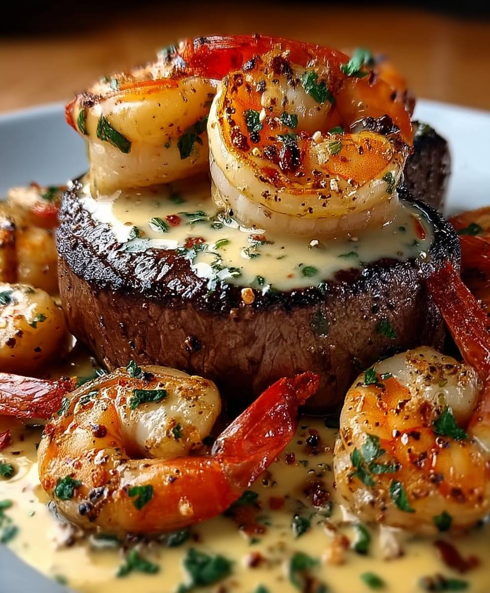 Filet Mignon Seafood Cream Sauce