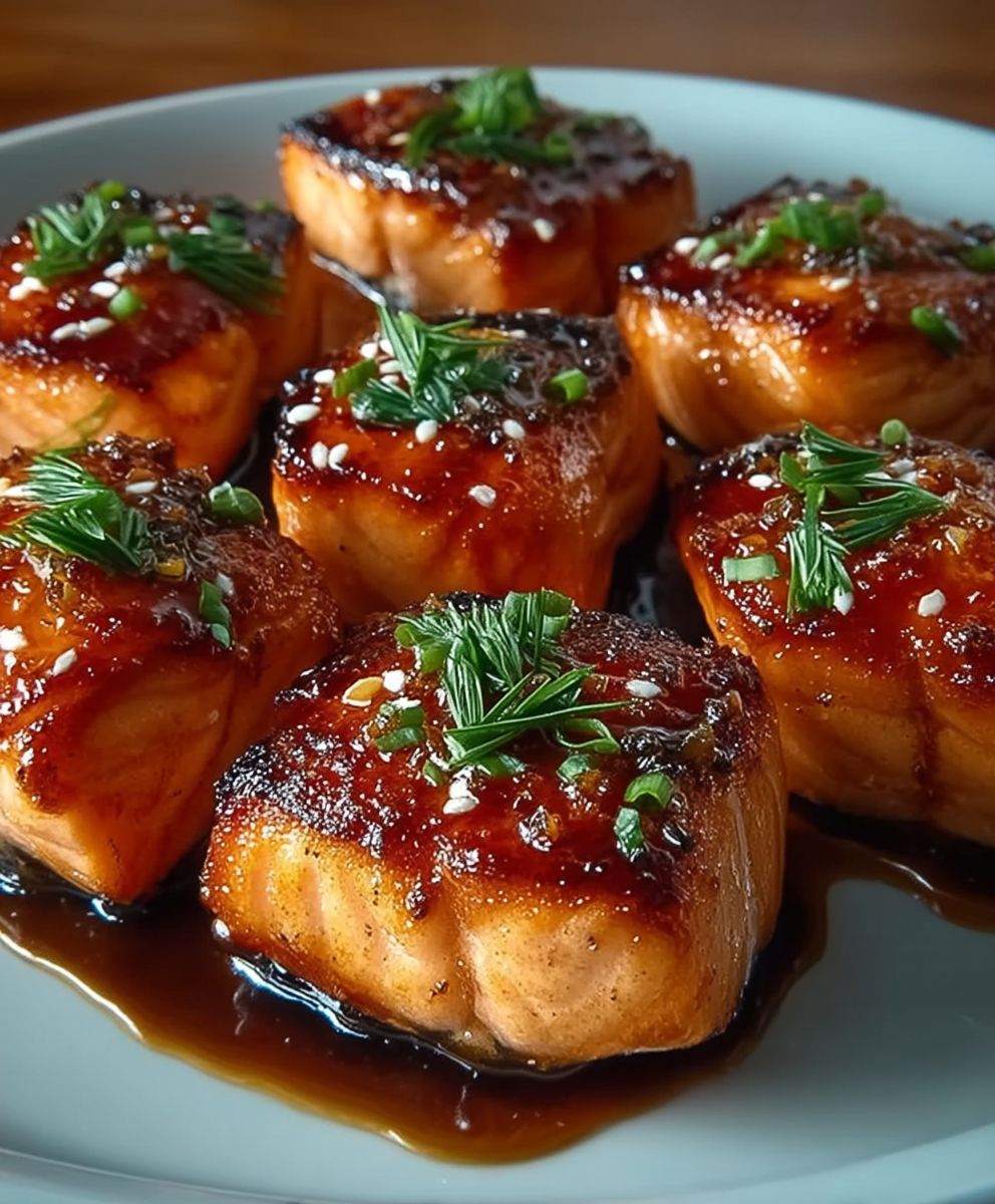 Honey Garlic Salmon Bites