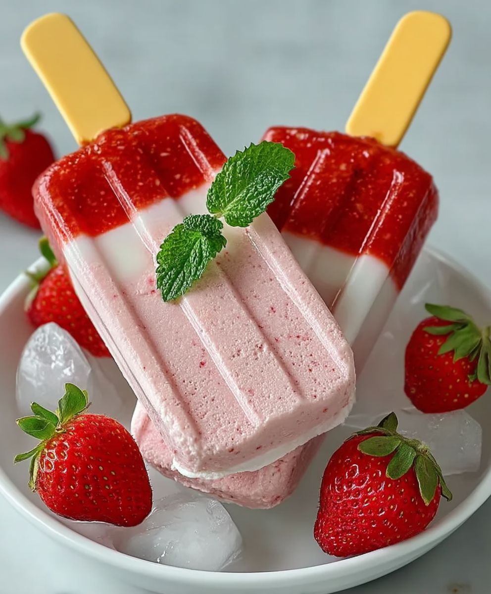 Strawberry Cheesecake Popsicles