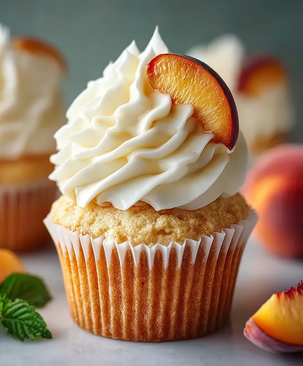Honey Peach Cream Cheese Cupcakes